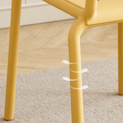 Modern Minimalist Rectangular PP Plastic Stackable Dining Chair Backrest Armrest For Dining Room