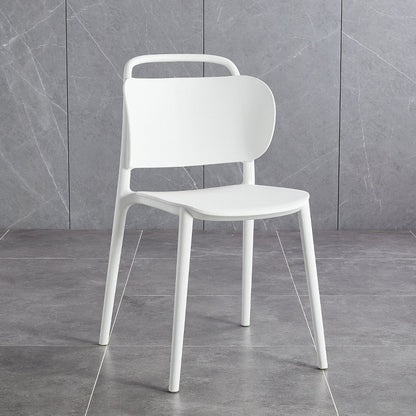 Contemporary Scandinavian PP Plastic Curved Stackable Portable Dining Chair Backrest Armless For Dining Room
