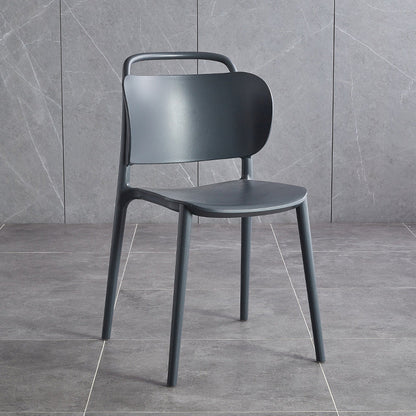 Contemporary Scandinavian PP Plastic Curved Stackable Portable Dining Chair Backrest Armless For Dining Room