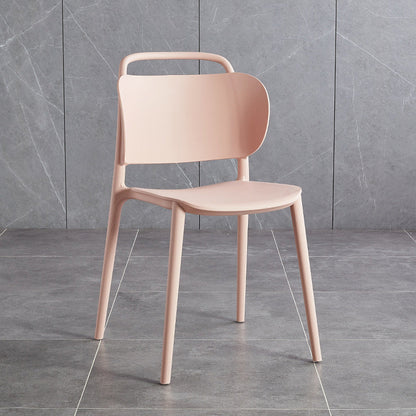 Contemporary Scandinavian PP Plastic Curved Stackable Portable Dining Chair Backrest Armless For Dining Room