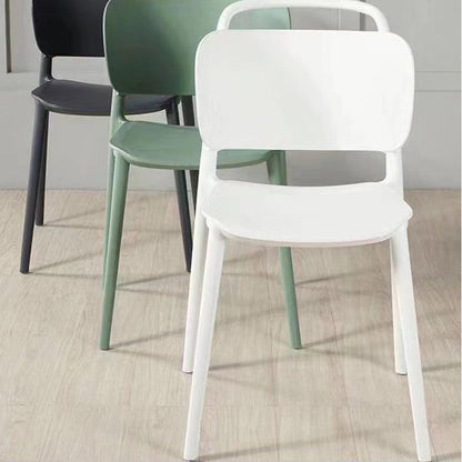Contemporary Scandinavian PP Plastic Curved Stackable Portable Dining Chair Backrest Armless For Dining Room