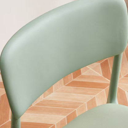 Contemporary Nordic Curved Rectangular PP Plastic Stackable Dining Chair Backrest Armless For Dining Room