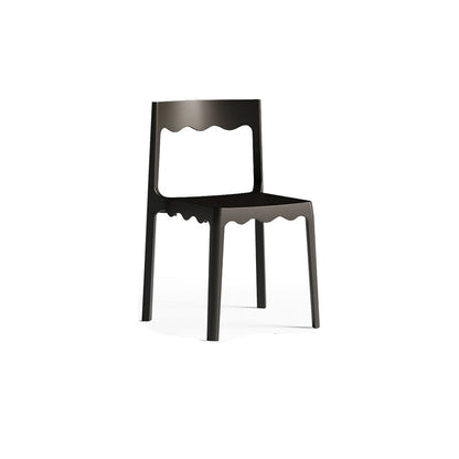 Contemporary Nordic Wave Square PP Plastic Stackable Dining Chair Backrest Armless For Dining Room