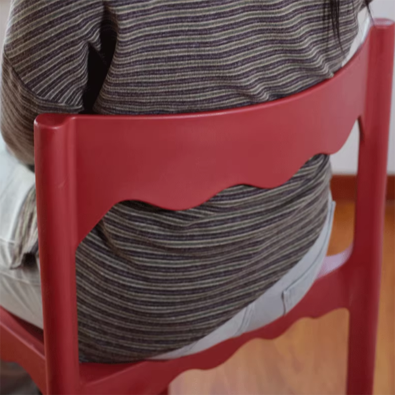 Contemporary Nordic Wave Square PP Plastic Stackable Dining Chair Backrest Armless For Dining Room