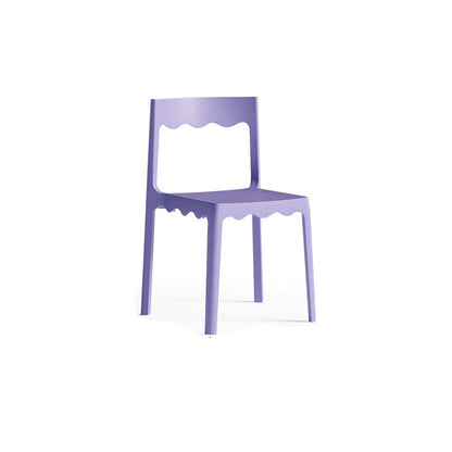 Contemporary Nordic Wave Square PP Plastic Stackable Dining Chair Backrest Armless For Dining Room