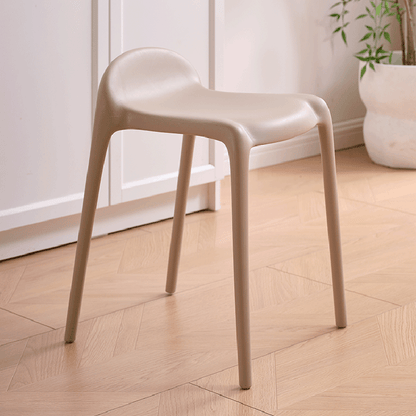 Modern Minimalist Curved PP Plastic Stackable Dining Chair Backless Armless For Dining Room