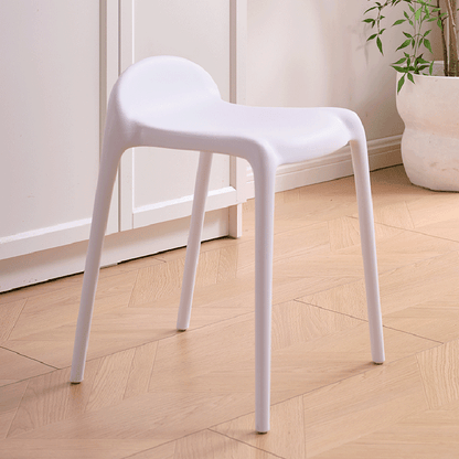 Modern Minimalist Curved PP Plastic Stackable Dining Chair Backless Armless For Dining Room