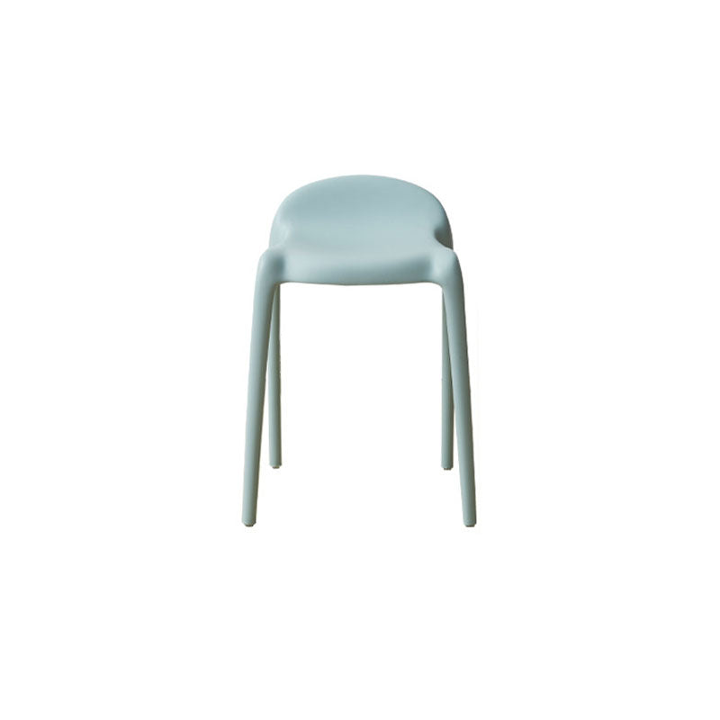 Modern Minimalist Curved PP Plastic Stackable Dining Chair Backless Armless For Dining Room