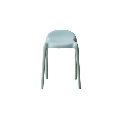 Modern Minimalist Curved PP Plastic Stackable Dining Chair Backless Armless For Dining Room