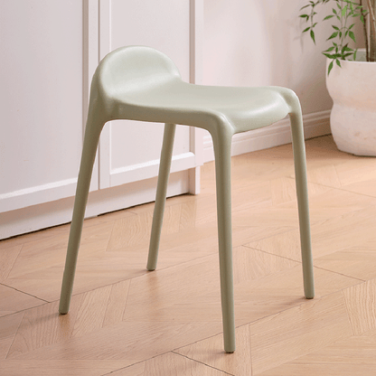 Modern Minimalist Curved PP Plastic Stackable Dining Chair Backless Armless For Dining Room