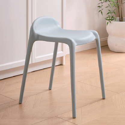 Modern Minimalist Curved PP Plastic Stackable Dining Chair Backless Armless For Dining Room