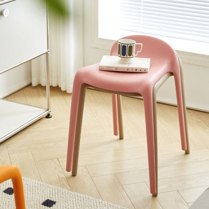 Modern Minimalist Curved PP Plastic Stackable Dining Chair Backless Armless For Dining Room
