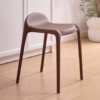 Modern Minimalist Curved PP Plastic Stackable Dining Chair Backless Armless For Dining Room