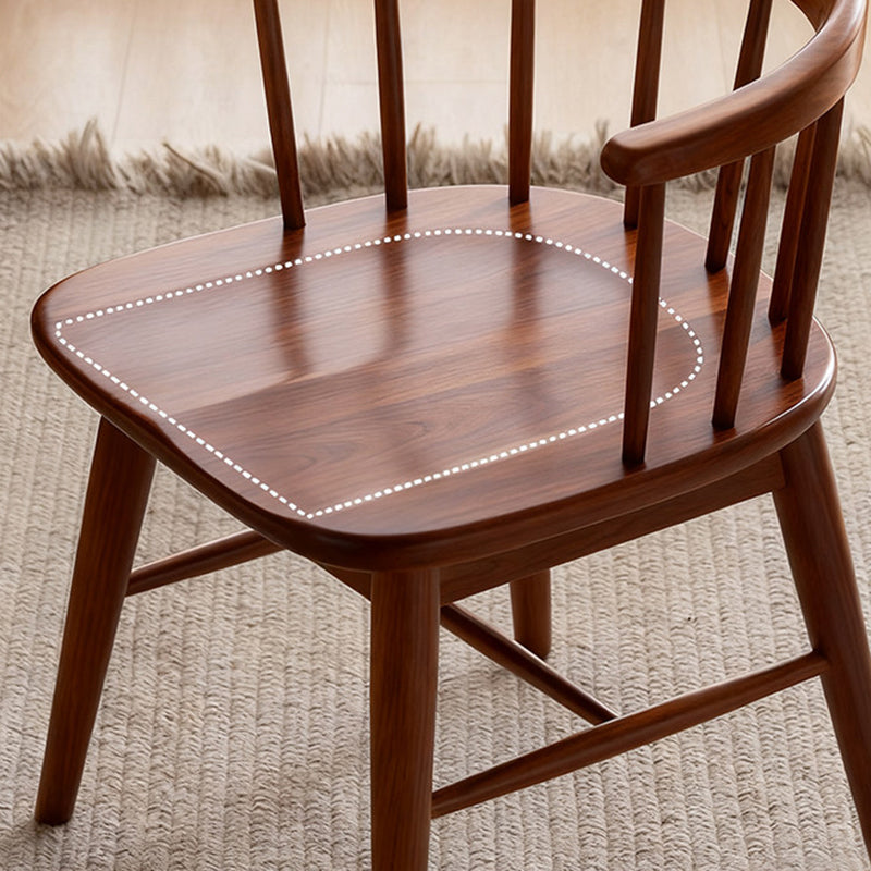 Traditional French Rubberwood Curved Rotatable Dining Chair Backrest Armless For Living Room & Dining Room