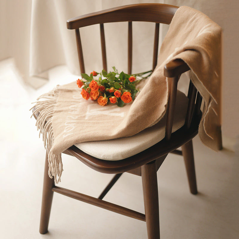 Traditional French Rubberwood Curved Rotatable Dining Chair Backrest Armless For Living Room & Dining Room