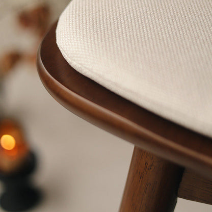 Traditional French Rubberwood Curved Rotatable Dining Chair Backrest Armless For Living Room & Dining Room