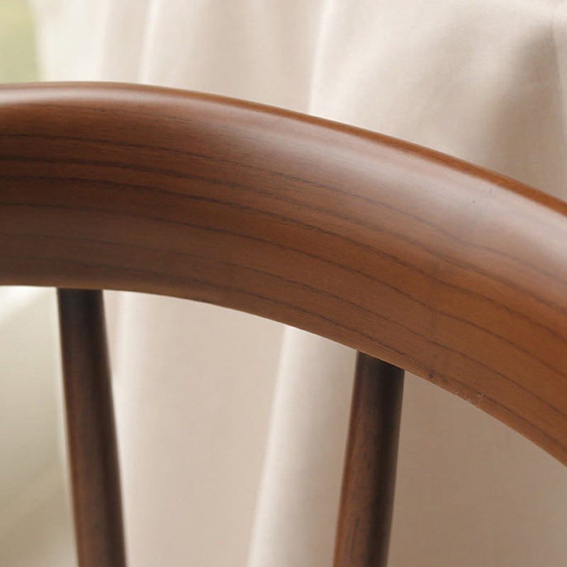 Traditional French Rubberwood Curved Rotatable Dining Chair Backrest Armless For Living Room & Dining Room