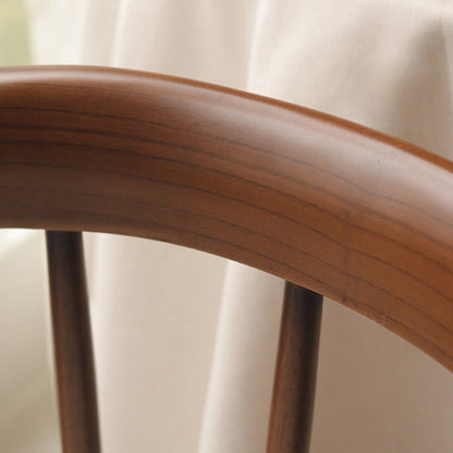Traditional French Rubberwood Curved Rotatable Dining Chair Backrest Armless For Living Room & Dining Room