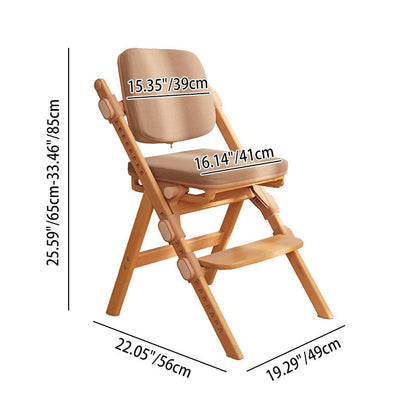 Modern Minimalist Triangular Cat Scratching Leather Beech & Solid Wood Plywood Adjustable Kids Desk Chair Backrest Armrest For Study