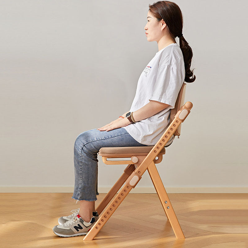 Modern Minimalist Triangular Cat Scratching Leather Beech & Solid Wood Plywood Adjustable Kids Desk Chair Backrest Armrest For Study