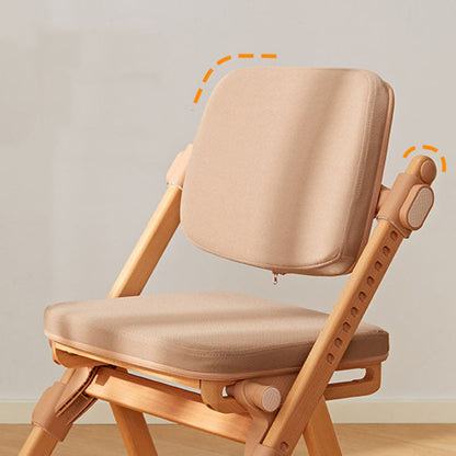 Modern Minimalist Triangular Cat Scratching Leather Beech & Solid Wood Plywood Adjustable Kids Desk Chair Backrest Armrest For Study