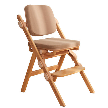 Modern Minimalist Triangular Cat Scratching Leather Beech & Solid Wood Plywood Adjustable Kids Desk Chair Backrest Armrest For Study