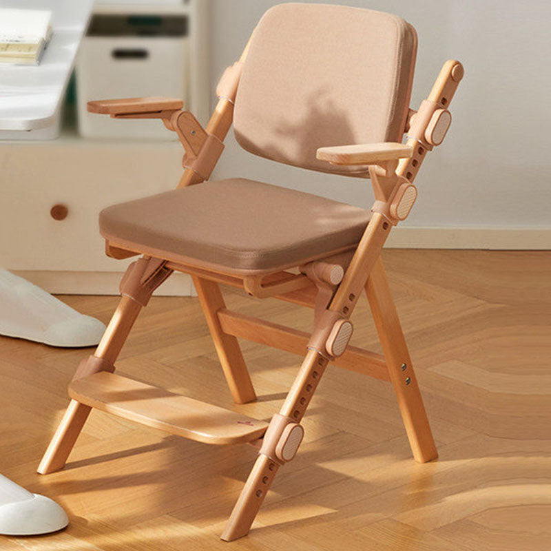 Modern Minimalist Triangular Cat Scratching Leather Beech & Solid Wood Plywood Adjustable Kids Desk Chair Backrest Armrest For Study