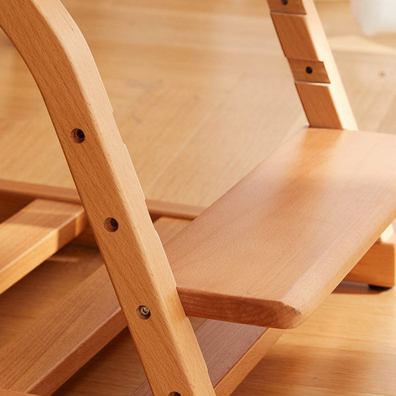 Modern Minimalist Triangular Beech Wood Solid Wood Plywood Silicone Leather Adjustable Kids Ergonomic Desk Chair Backrest Armless For Study