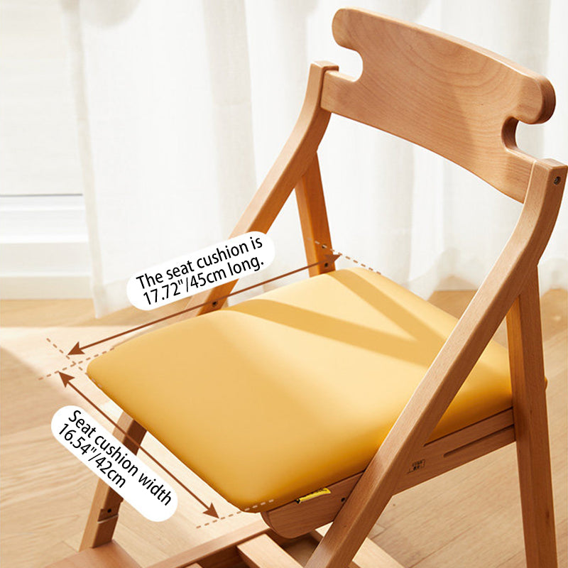 Modern Minimalist Triangular Beech Wood Solid Wood Plywood Silicone Leather Adjustable Kids Ergonomic Desk Chair Backrest Armless For Study