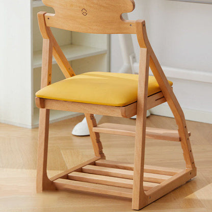 Modern Minimalist Triangular Beech Wood Solid Wood Plywood Silicone Leather Adjustable Kids Ergonomic Desk Chair Backrest Armless For Study