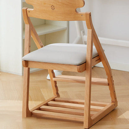Modern Minimalist Triangular Beech Wood Solid Wood Plywood Silicone Leather Adjustable Kids Ergonomic Desk Chair Backrest Armless For Study