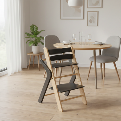 Contemporary Creative Geometric Beech Wood Solid Wood Plywood Adjustable Kids Dining Chair Backrest Armless For Dining Room