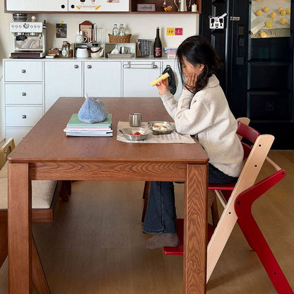 Contemporary Creative Geometric Beech Wood Solid Wood Plywood Adjustable Kids Dining Chair Backrest Armless For Dining Room