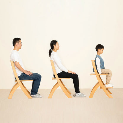Modern Minimalist Rectangular Beech Wood Adjustable Kids Desk Chair Backrest Armless For Study