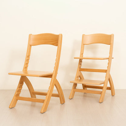 Modern Minimalist Rectangular Beech Wood Adjustable Kids Desk Chair Backrest Armless For Study