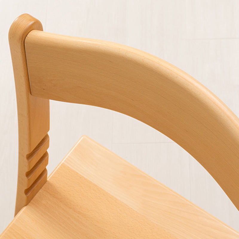 Modern Minimalist Rectangular Beech Wood Adjustable Kids Desk Chair Backrest Armless For Study