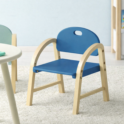 Contemporary Scandinavian Solid Wood Arc Liftable Kids Chair Backrest Armrest For Living Room