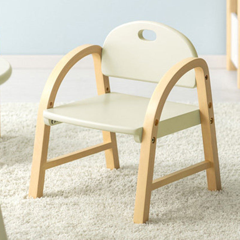 Contemporary Scandinavian Solid Wood Arc Liftable Kids Chair Backrest Armrest For Living Room