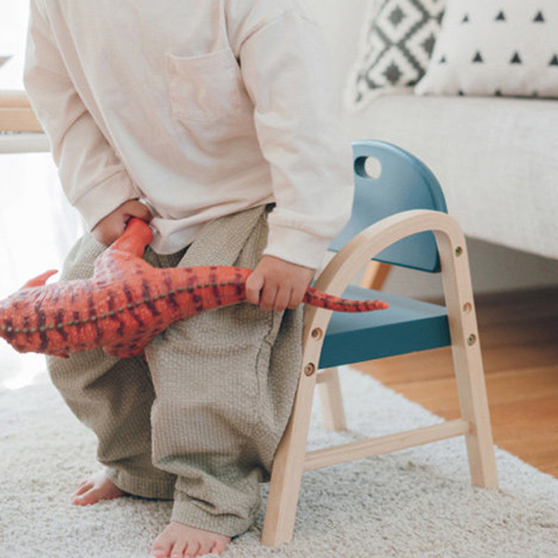 Contemporary Scandinavian Solid Wood Arc Liftable Kids Chair Backrest Armrest For Living Room