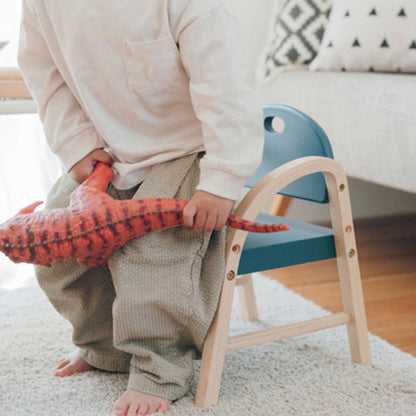 Contemporary Scandinavian Solid Wood Arc Liftable Kids Chair Backrest Armrest For Living Room