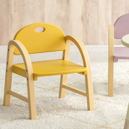 Contemporary Scandinavian Solid Wood Arc Liftable Kids Chair Backrest Armrest For Living Room