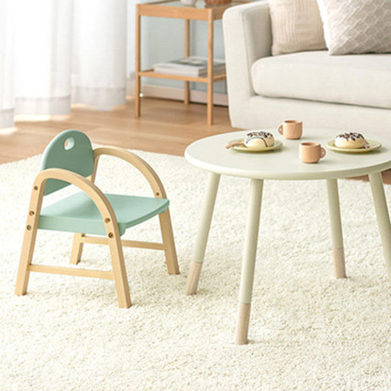 Contemporary Scandinavian Solid Wood Arc Liftable Kids Chair Backrest Armrest For Living Room