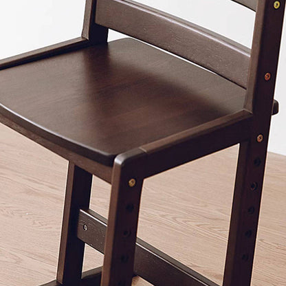 Traditional Chinese Beech Oak Wood Rectangular Adjustable Kids Desk Chair Backrest Armless For Living Room