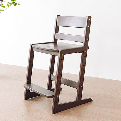 Traditional Chinese Beech Oak Wood Rectangular Adjustable Kids Desk Chair Backrest Armless For Living Room