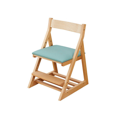 Modern Minimalist Triangular Beech Wood PU Leather Sponge Adjustable Kids Desk Chair Backrest Armless For Living Room & Study