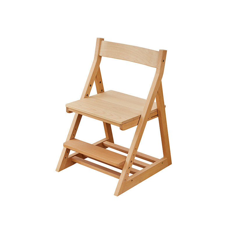 Modern Minimalist Triangular Beech Wood PU Leather Sponge Adjustable Kids Desk Chair Backrest Armless For Living Room & Study
