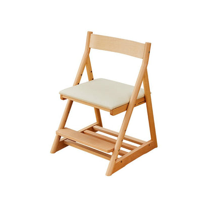 Modern Minimalist Triangular Beech Wood PU Leather Sponge Adjustable Kids Desk Chair Backrest Armless For Living Room & Study