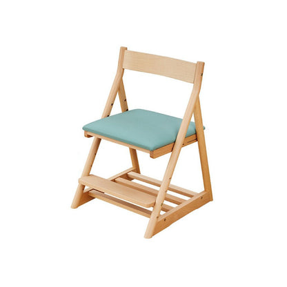 Modern Minimalist Triangular Beech Wood PU Leather Sponge Adjustable Kids Desk Chair Backrest Armless For Living Room & Study