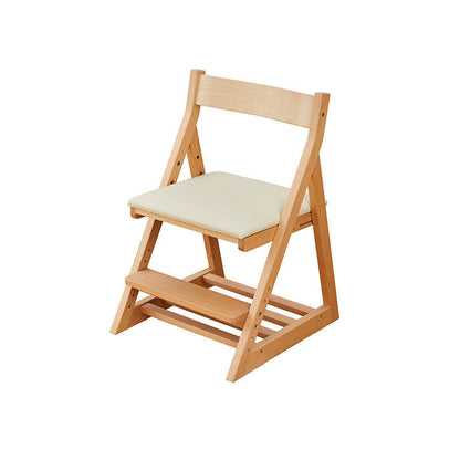 Modern Minimalist Triangular Beech Wood PU Leather Sponge Adjustable Kids Desk Chair Backrest Armless For Living Room & Study