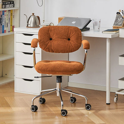 Contemporary Scandinavian Oval Solid Wood Plywood Steel Velvet-Upholstered Liftable Rotatable Desk Chair Backrest Armrest For Home Office